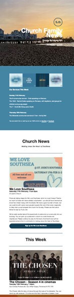 Example of an e-newsletter with graphics and text