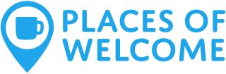 Logo reads, "Places of Welcome" in blue with a blue coffee cup